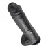 Фаллоимитатор на присоске с мошонкой King Cock with Balls 28 см чёрный фото 2
