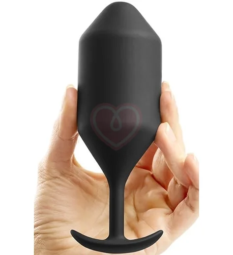Утяжелённая анальная пробка для ношения b-Vibe Snug Plug 5 большая чёрная фото 4