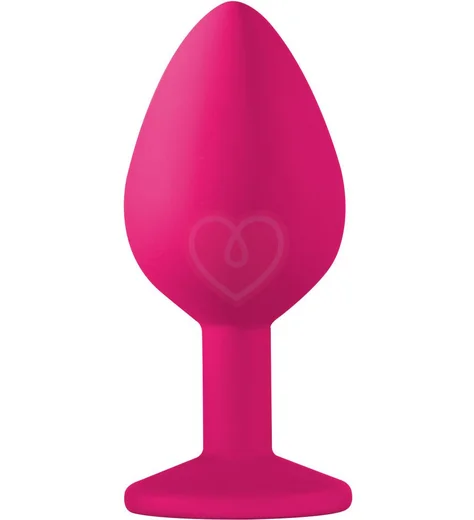 Средняя анальная пробка Emotions Cutie Medium розовая с черным кристаллом фото 3