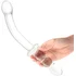 Стеклянный двусторонний фаллоимитатор Girthy Ribbed G-Spot Glass прозрачный фото 3
