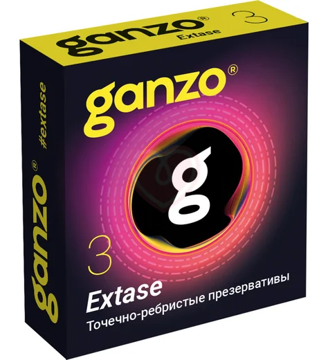 Презервативы Ganzo Extase с точечной и ребристой поверхностью 3 шт фото 1