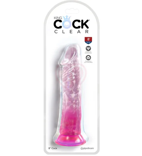 Гелевый фаллоимитатор King Cock Clear 20 см розовый фото 2