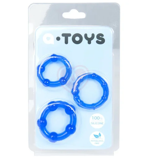 Набор из трёх эластичных колец ToyFa A-Toys синие фото 4