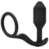 Утяжелённая анальная вибропробка с эрекционным кольцом b-Vibe Snug & Tug фото 2