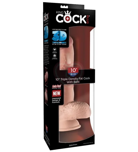 Фаллоимитатор с мошонкой на присоске King Cock Triple Density 20 см телесный фото 5