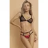 Трусики с открытым доступом из лент и кружева Easy To Love чёрные с красным фото 8