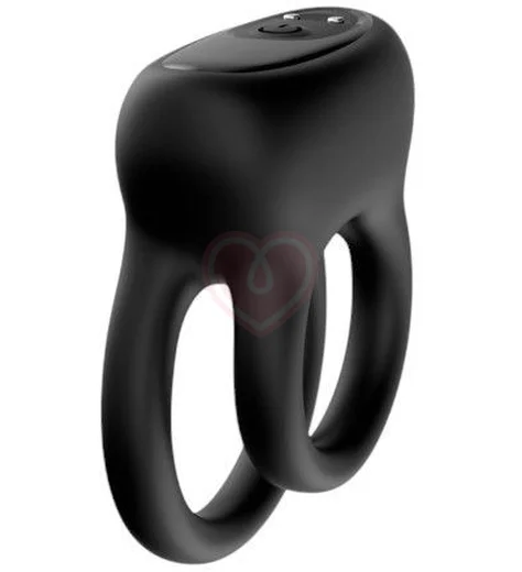 Двойное эрекционное кольцо с вибрацией Lovestore Duality чёрное фото 1