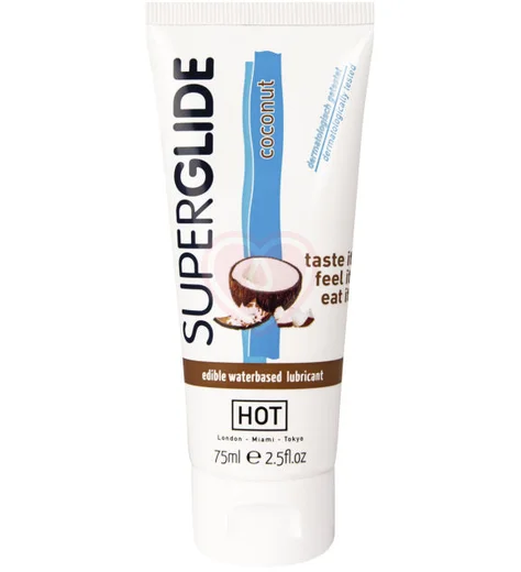 Съедобный лубрикант на водной основе Superglide со вкусом кокоса 75 мл фото 1