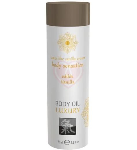 Съедобное масло для тела Shiatsu Body Oil Luxury Ваниль 75 мл фото 1