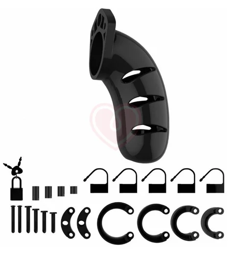 Мужской пояс верности Shots Man Cage Model 03 чёрный 11,5 см фото 2