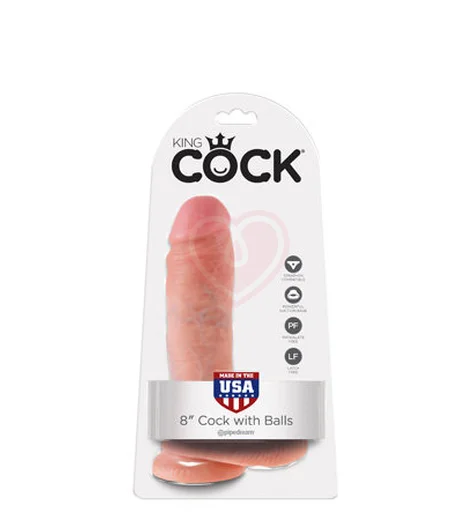 Фаллоимитатор на присоске с мошонкой King Cock with Balls 20 см телесный фото 2