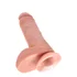 Фаллоимитатор на присоске с мошонкой King Cock with Balls 20 см телесный фото 3