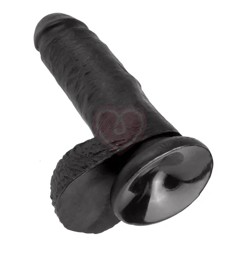 Фаллоимитатор на присоске с мошонкой King Cock with Balls 19 см чёрный фото 2