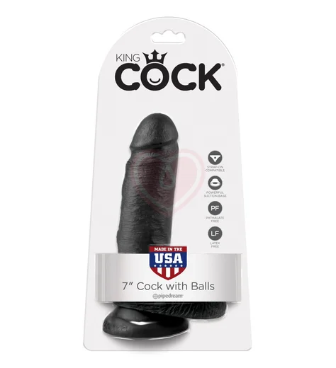 Фаллоимитатор на присоске с мошонкой King Cock with Balls 19 см чёрный фото 4