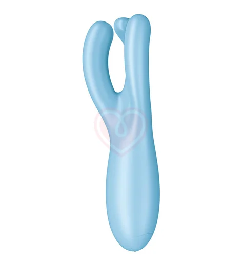Вибростимулятор Satisfyer Threesome 4 с тремя кончиками и приложением голубой фото 2