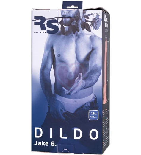 Фаллоимитатор с мошонкой регулируемой твердостью на присоске RealStick Silicone Jake G телесный фото 2