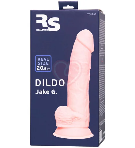 Фаллоимитатор с мошонкой регулируемой твердостью на присоске RealStick Silicone Jake G телесный фото 3