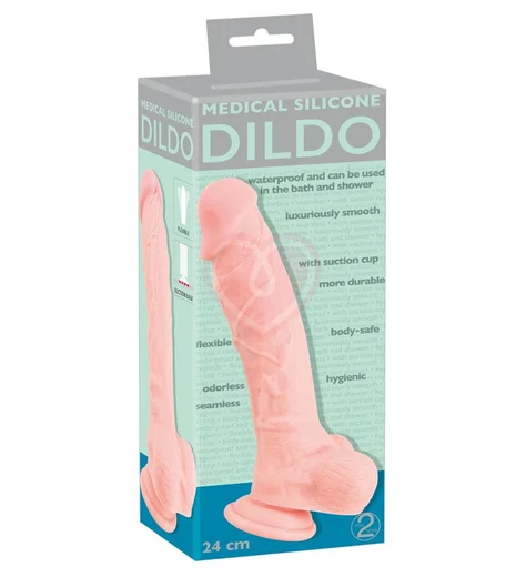 Гибкий силиконовый фаллоимитатор Medical Silicone Dildo 18 см фото 7