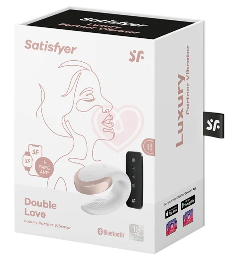 Вибратор для пар Satisfyer Double Love с пультом управления и приложением белый фото 2