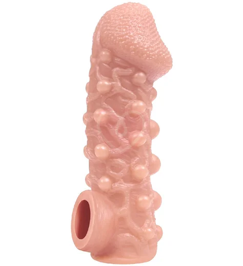 Насадка с шариками и отверстием для мошонки Kokos Cock Sleeve CS-010-S фото 1