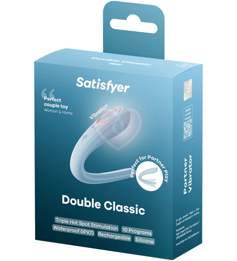 Вибратор для пар Satisfyer Double Classic голубой фото 4