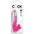 Гелевый фаллоимитатор с мошонкой King Cock Clear 13 см розовый фото 2