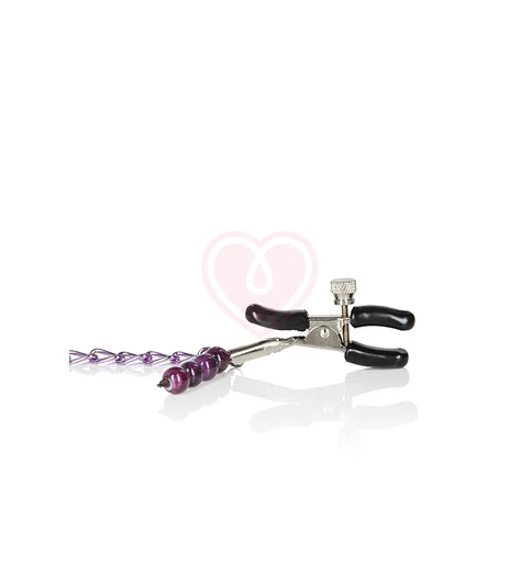 Зажимы на соски с цепочкой Nipple Play Purple Chain фото 4