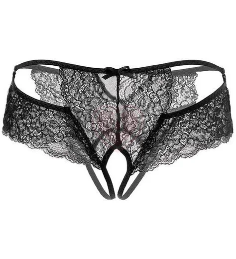Эротические кружевные трусики Erolanta Felicity чёрные фото 4