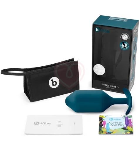 Утяжелённая анальная пробка для ношения b-Vibe Snug Plug 6 большая морская волна фото 5