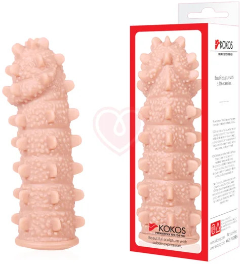 Стимулирующая насадка с рельефом и бугорками Kokos Extreme Sleeve ES-04-S фото 4