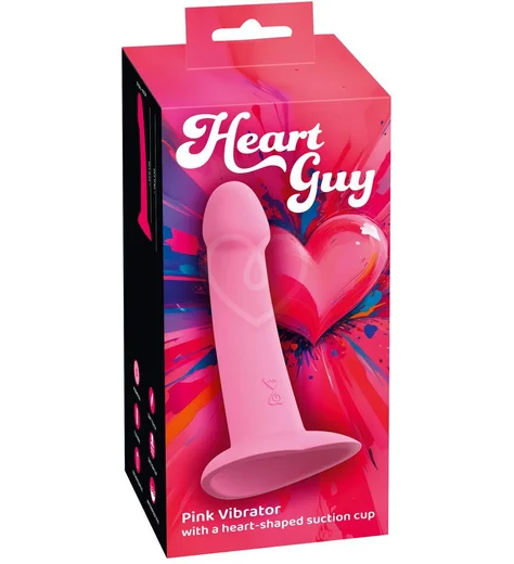 Вибратор с присоской в виде сердца Heart Guy розовый фото 2