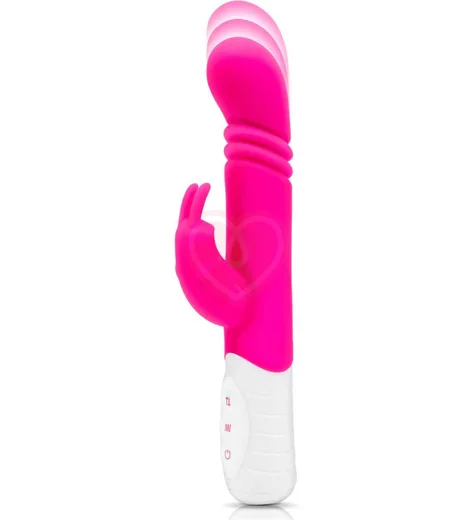 Вибратор-кролик с пульсирующей головкой Slim Shaft Thrusting G-Spot Rabbit розовый фото 2