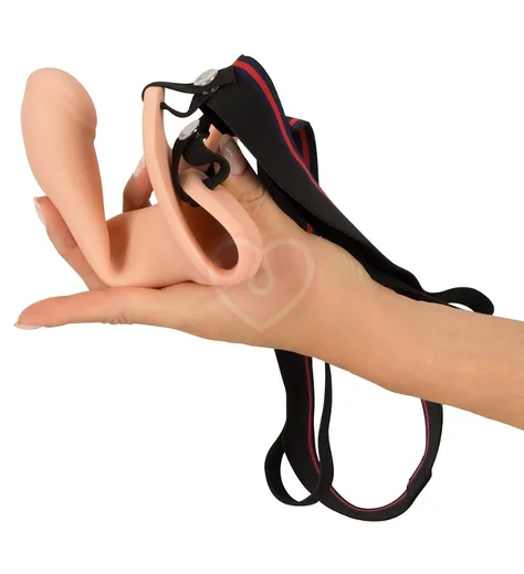 Полый фаллоимитатор на ремешках Strap-on Silicone Sleeve фото 4