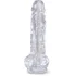 Гелевый фаллоимитатор с мошонкой King Cock Clear 16 см прозрачный фото 2