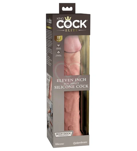 Реалистичный фаллоимитатор King Cock Ellite Dual Density 28 см телесный фото 3