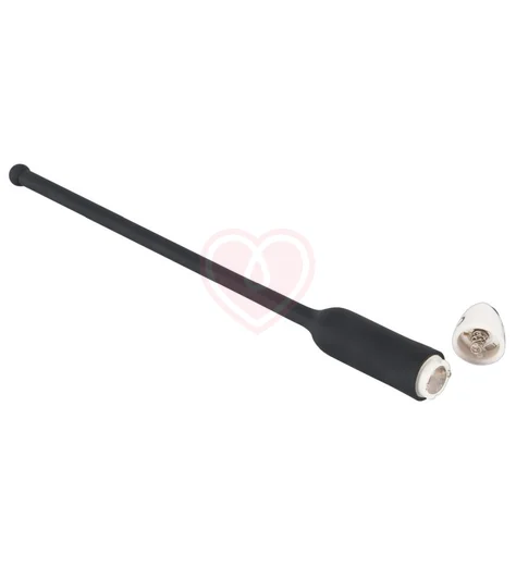 Вибратор для уретры с шариком Silicone Dilator Extra Long чёрный фото 3