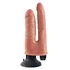 Вибратор реалистик на присоске двойной King Cock Double Penetrator телесный фото 2