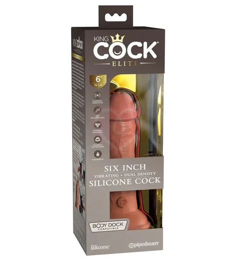 Реалистичный вибратор на присоске King Cock Elite 15 см мулат фото 3