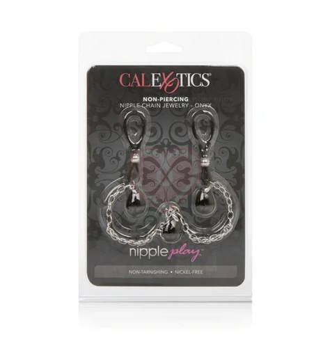 Зажимы на соски с цепочкой и кристаллами Nipple Play Non-Piercing Chain Jewelry Onyx фото 2