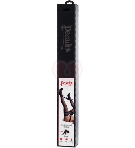 Бандажный набор с 3 точками фиксации Pecado BDSM черный фото 10