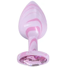 Эмалированная анальная пробка Kanikule Anal Plug S с нежно-розовым кристаллом