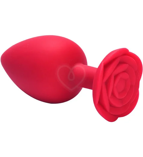 Анальная пробка с розочкой Kanikule Anal Plug S красная фото 1