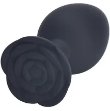 Анальная пробка с розочкой Kanikule Anal Plug S чёрная