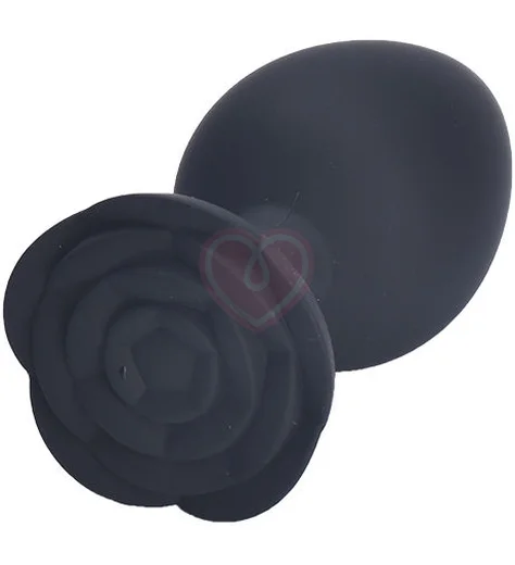 Анальная пробка с розочкой Kanikule Anal Plug S чёрная фото 1