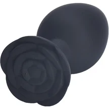 Анальная пробка с розочкой Kanikule Anal Plug M чёрная