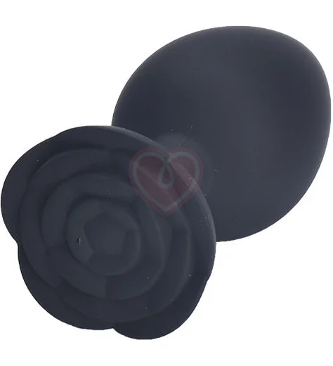 Анальная пробка с розочкой Kanikule Anal Plug L чёрная фото 1