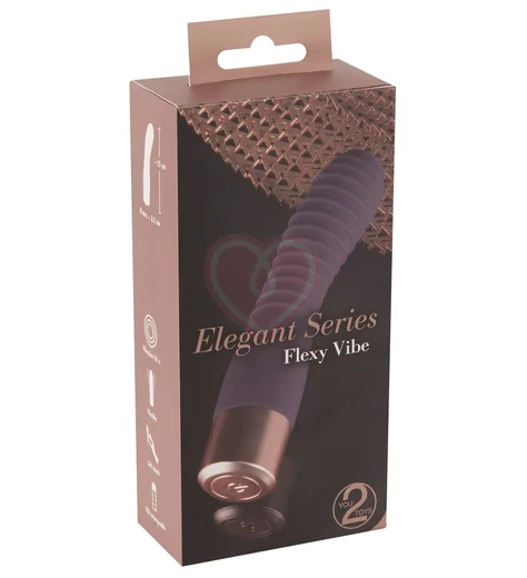 Ребристый вибратор с изгибом Elegant Series Flexy Vibe фото 2