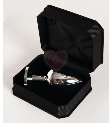 Подарочная большая анальная пробка Jewelry Butt Plug Silver Diamond серебряная с алмазом фото 2