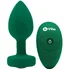 Вибропробка b-Vibe Vibrating Jewel Plug с кристаллом и пультом зелёная фото 2