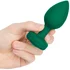 Вибропробка b-Vibe Vibrating Jewel Plug с кристаллом и пультом зелёная фото 6